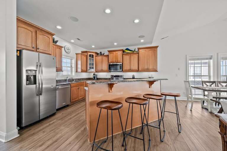 Spacious Kitchen with Bar Seating
