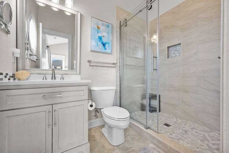 Private Bath - New Walk-In Glass Enclosed Shower