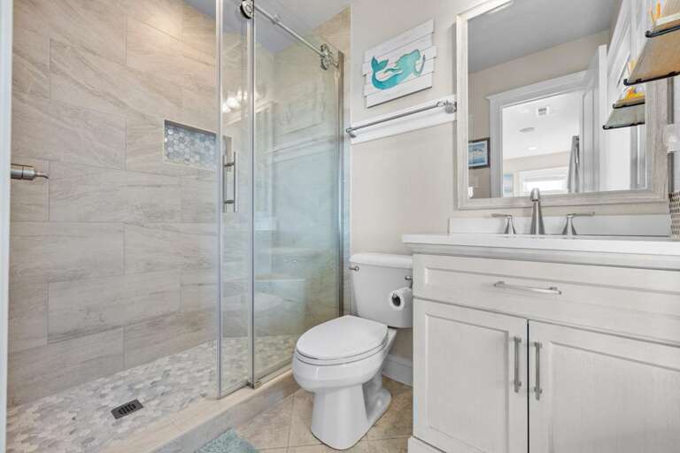 Private Bath - Large Walk-In Glass Enclosed Shower