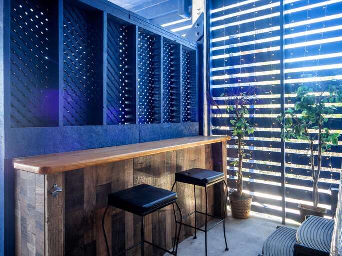 Tiki Bar Area with Extra Fridge