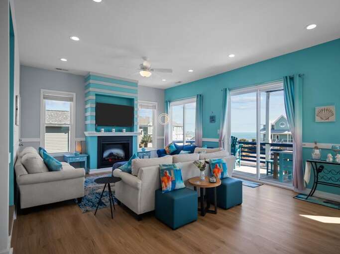 2nd Floor Living Area with Electric Fireplace