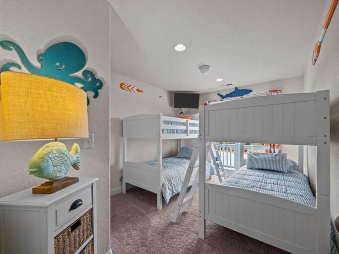 1st Level Bunk Room - 4 Twins - Sleeps 4