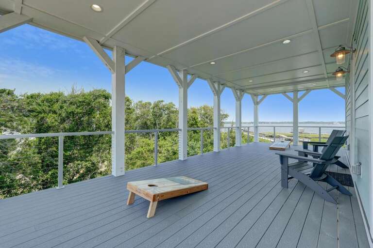 Cornhole off 1st Level Porch