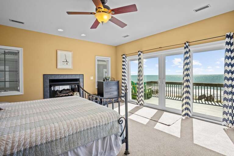 Bedroom 2 - Fireplace and Oceanfront Deck