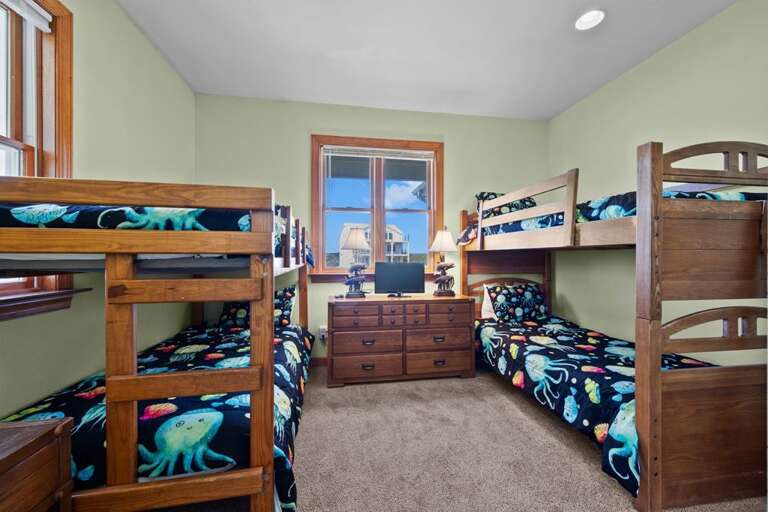 Bedroom 5 with 2 Sets of Bunk Beds - 4 Twins