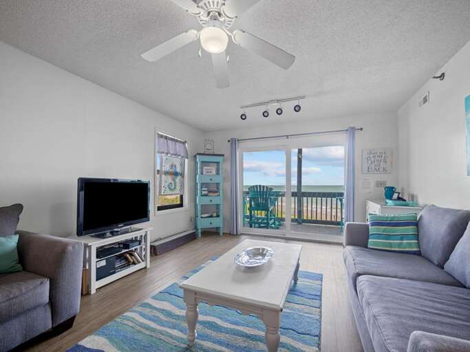 Living Room with Oceanside Deck Access