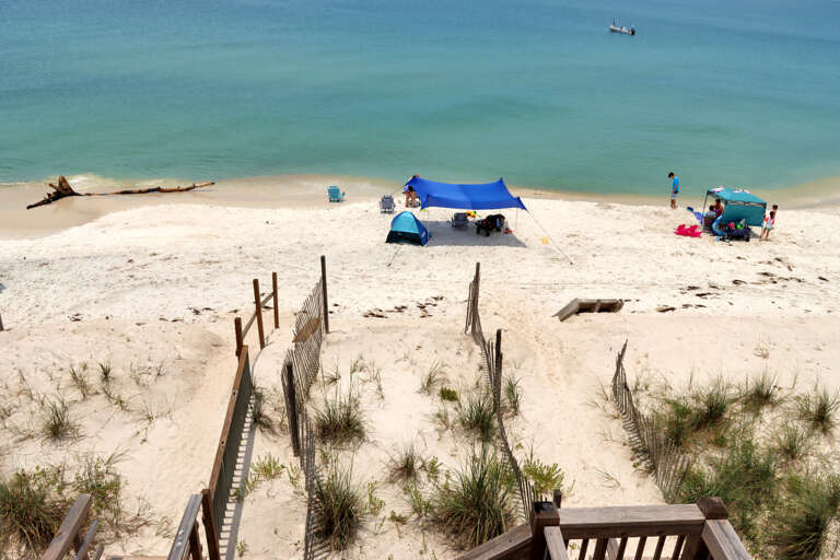 View of Beach Access from Top Level Deck