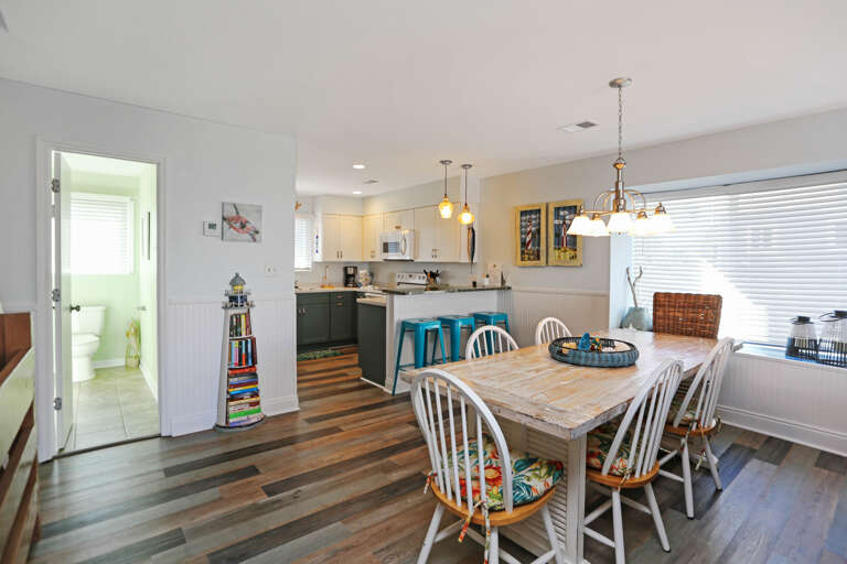 Dining, Kitchen & Half Bath