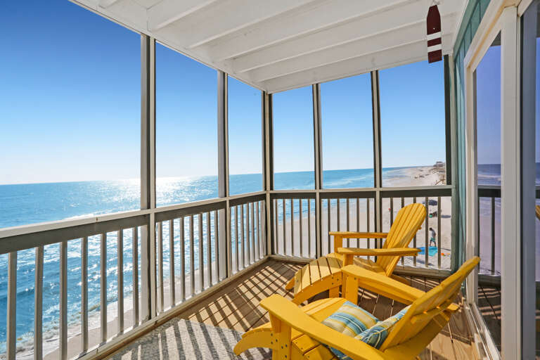 Gulf Front Screened Deck - Seating Gulf Front Screened Deck - Seating