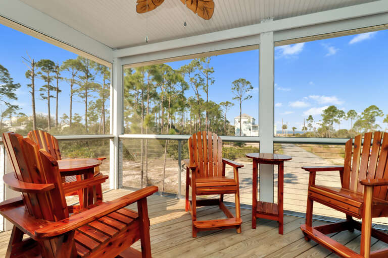 Screened Deck with Beach View