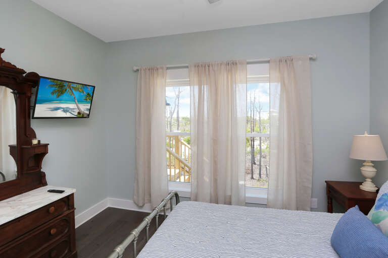 Bedroom 1 with TV & View