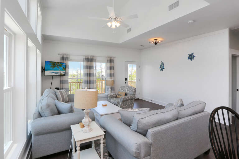 Living Room with Vaulted Ceilings