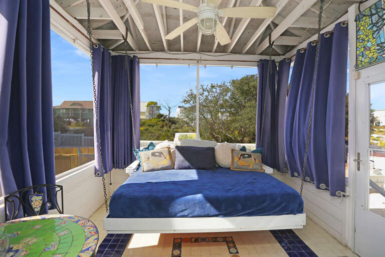 Screened Porch with Swing Bed