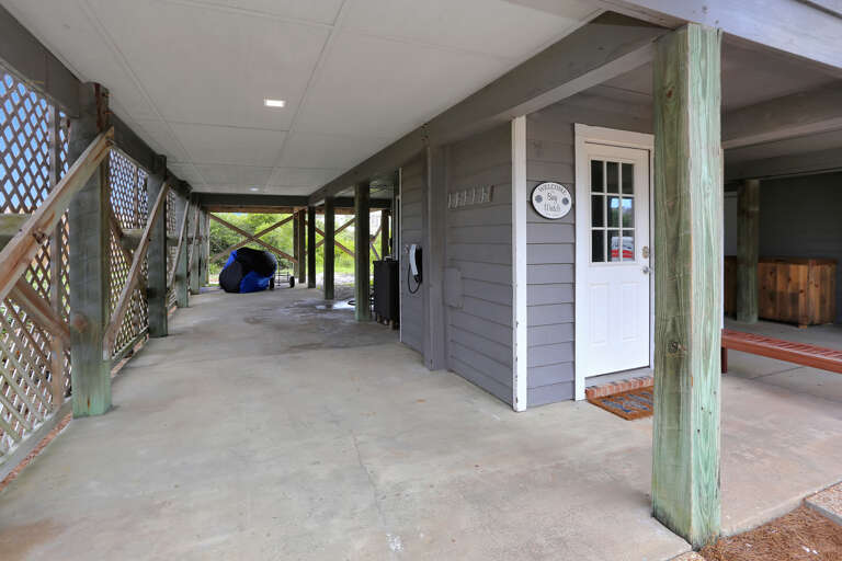 Under House with Tesla Charger