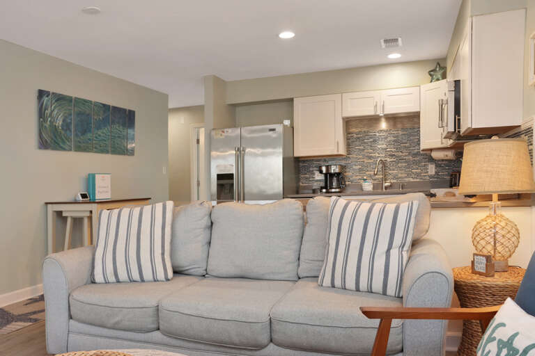 Living Room, Kitchen and Small Dining Table