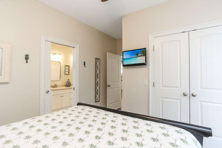 Bedroom 2 with TV & Full Bath