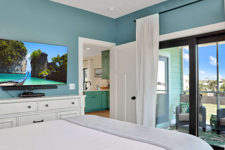 Bedroom 3 with TV and Screened Porch