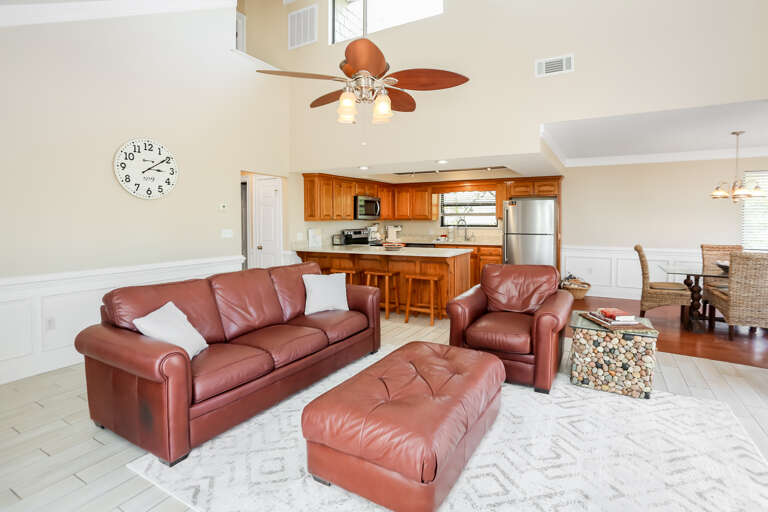 Living Room, Dining & Kitchen