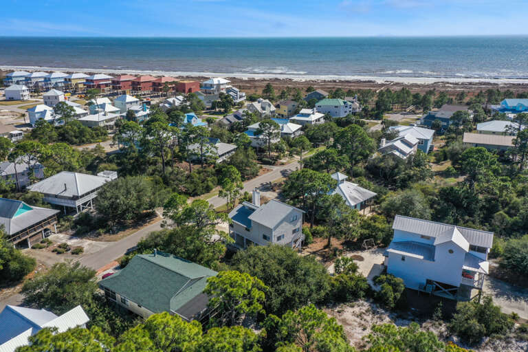 Backside of House with Gulf in the Distance
