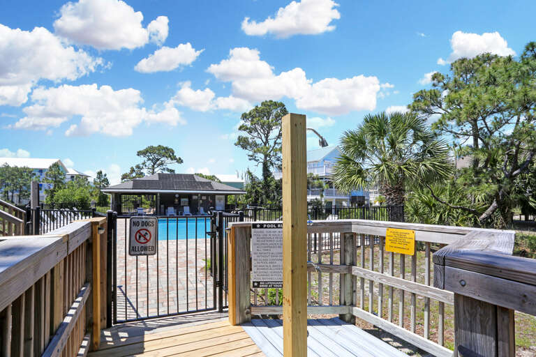 Outdoor Shower to Rinse off Before Pool