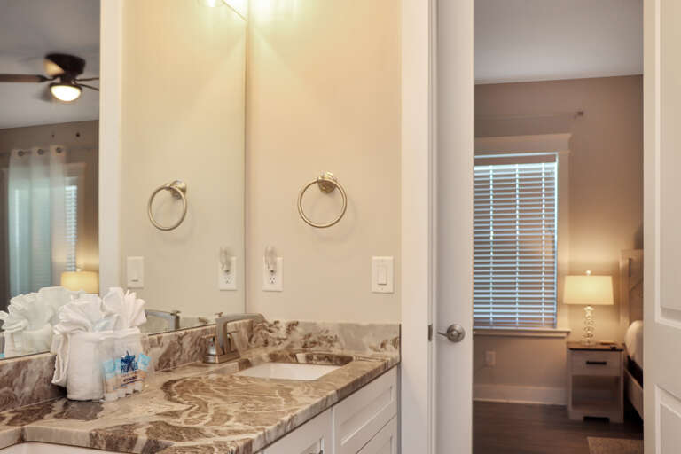 Full Bath with View into Bedroom 3