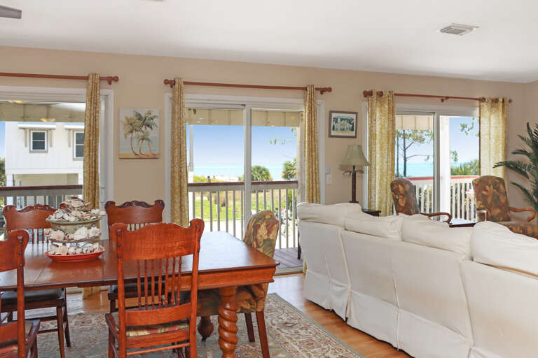 Living & Dining Area with Beach View Living & Dining Area with Beach View