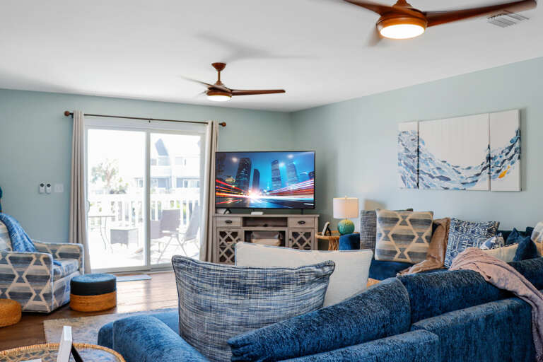 Living Room with Deck and TV