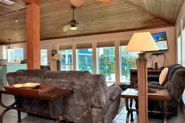 Living Room with View onto Deck