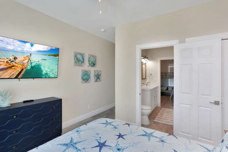 Bedroom 2 with TV & Full Bath