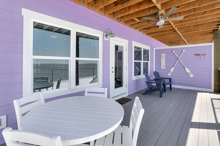 Gulf Front Deck on Main Floor with Dining & Seating Gulf Front Deck on Main Floor with Dining & Seating