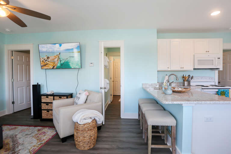 Full Bath Connected to Living Area & Bedroom 1