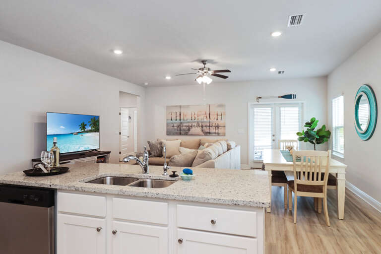 Kitchen View into the Living Room