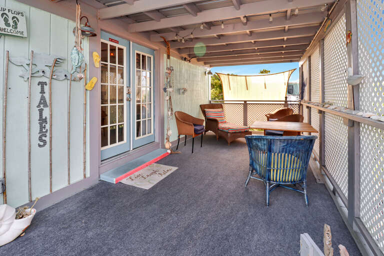 Covered Deck and Main Entrance