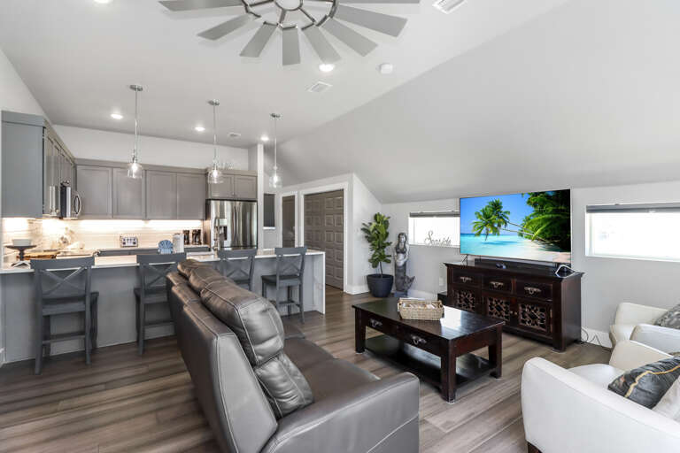 Living Area and Kitchen