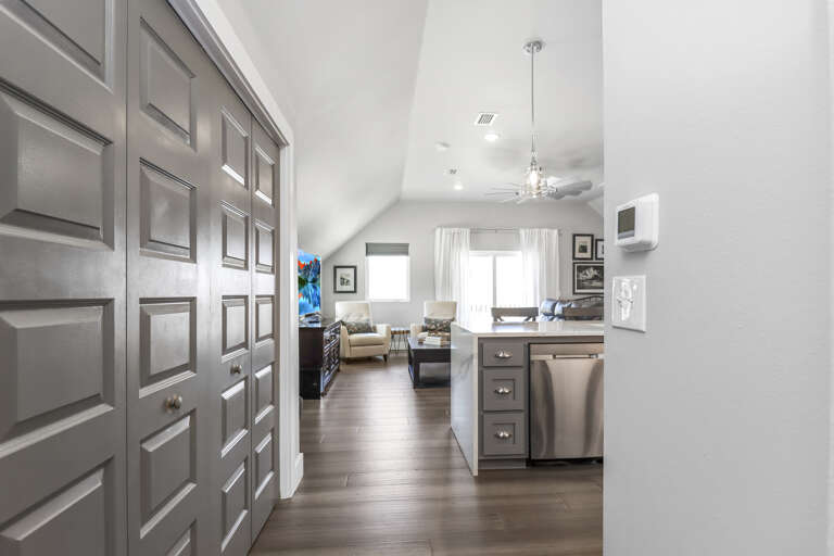 A Look into Studio from Entry Stairs