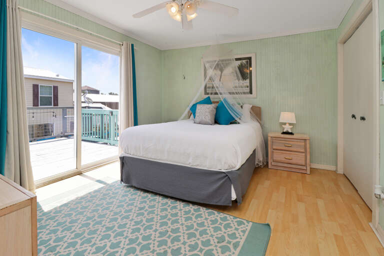 Bedroom 2 with View of Deck