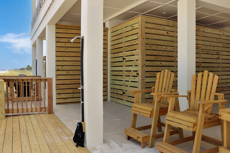 Outdoor Shower and Shared Boardwalk