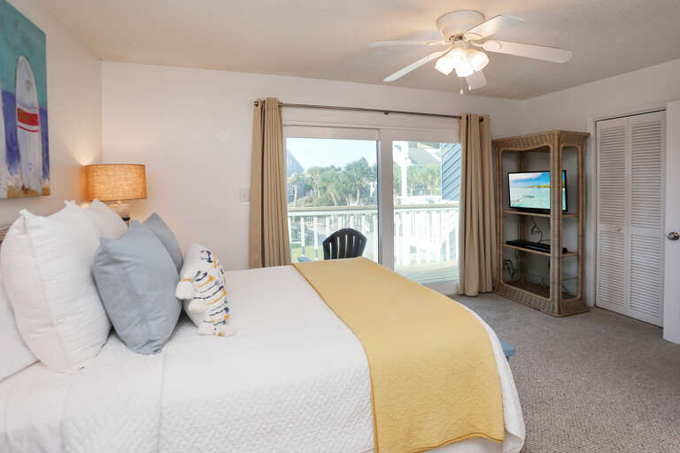 Bedroom 1 with TV & View