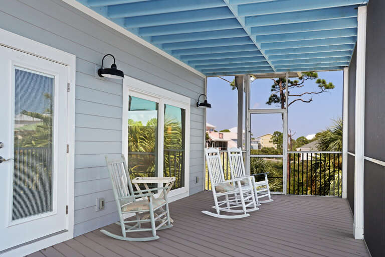 First Floor Screened Deck with Rockers First Floor Screened Deck with Rockers