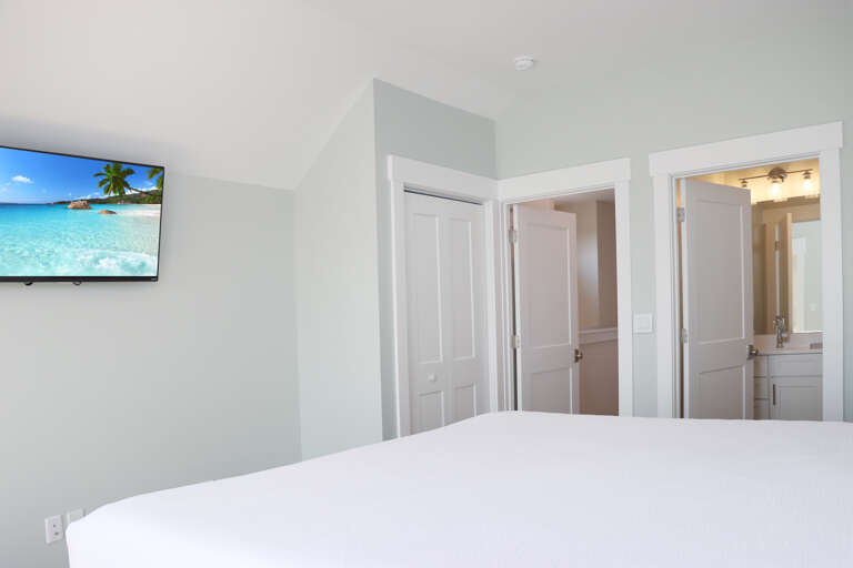 Bedroom 3 with TV and Master Bath