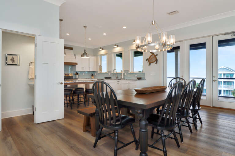 Dining Area with Kitchen and Half Bath