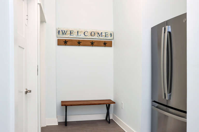 Ground Floor Entrance with Elevator and Refrigerator