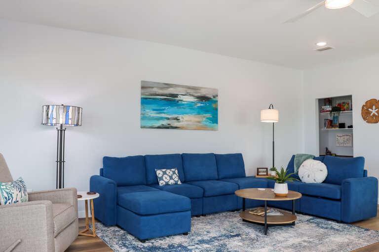 Living Room with Small Work Desk Cutout