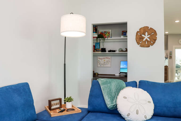 Workspace in the Corner of Living Room