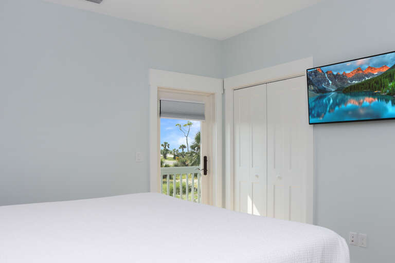 Bedroom 2 with Beach View Deck and TV