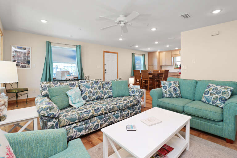 Living Room, Dining and Kitchen