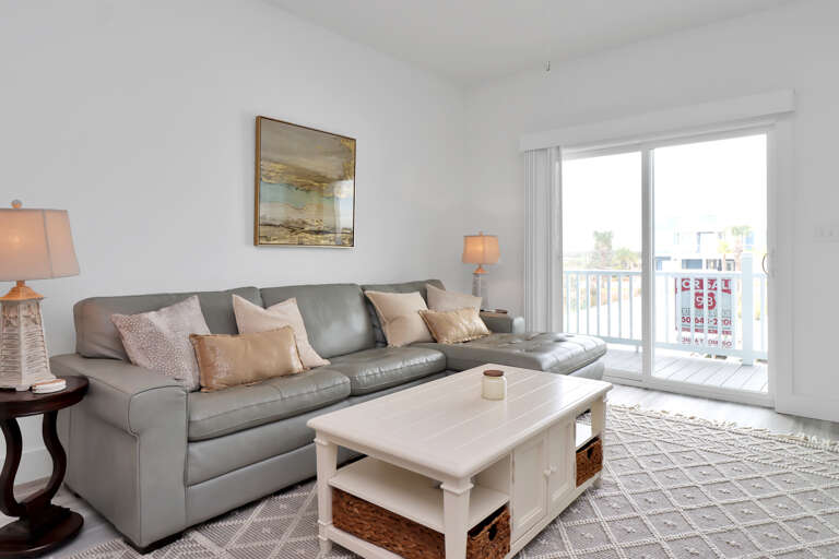 Living Room with Canal Front Deck