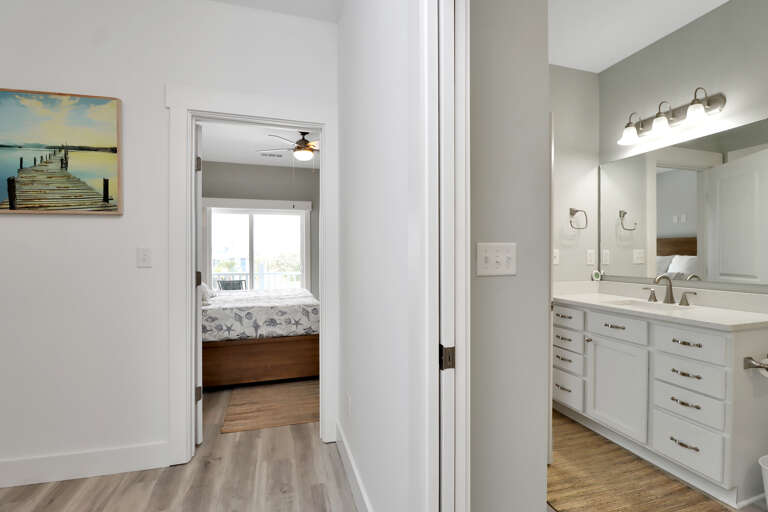 A View of Bedroom 2 and Full Bath from Hallway