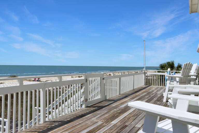 Spacious Beachfront Sundeck with Adirondacks