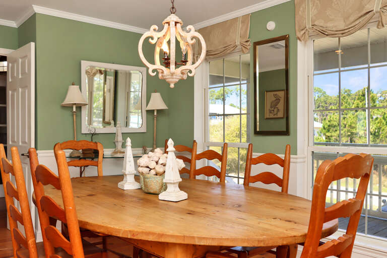 Dining Room with View onto Front Porch